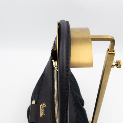 Abbey D-Ring Shoulder Bag Black GG Canvas