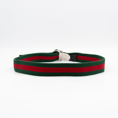 Web Stripe Canvas Belt 100 cm Red & Green