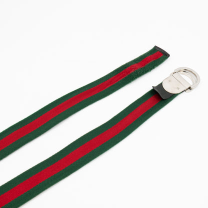 Web Stripe Canvas Belt 100 cm Red & Green