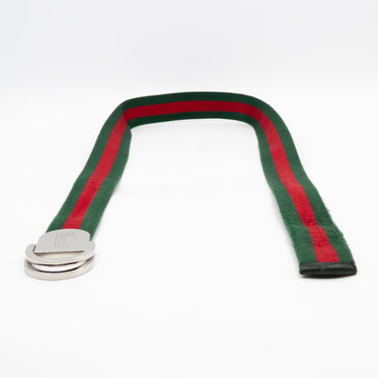 Web Stripe Canvas Belt 100 cm Red & Green