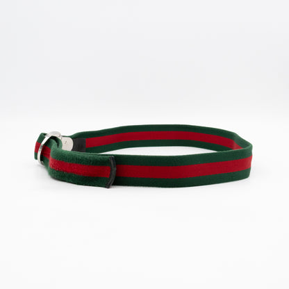 Web Stripe Canvas Belt 100 cm Red & Green