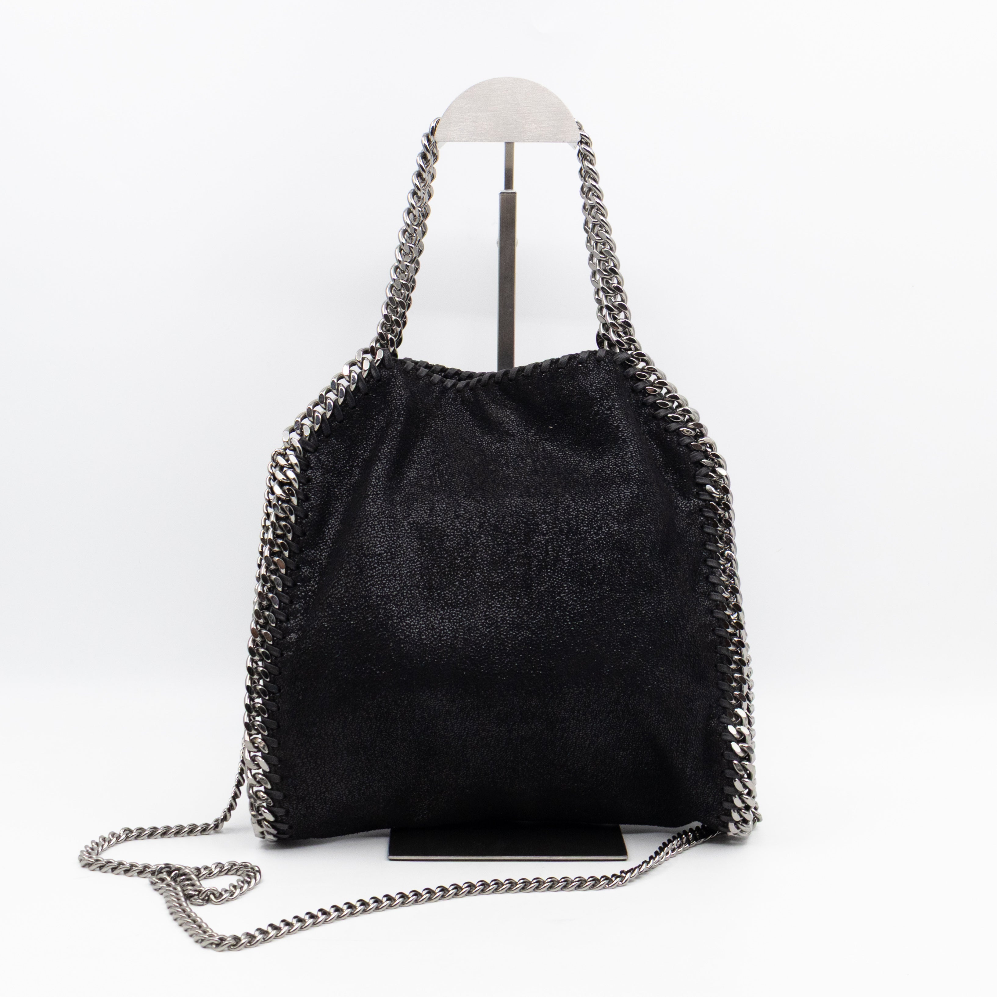 Falabella Fold Over Mini Tote Black