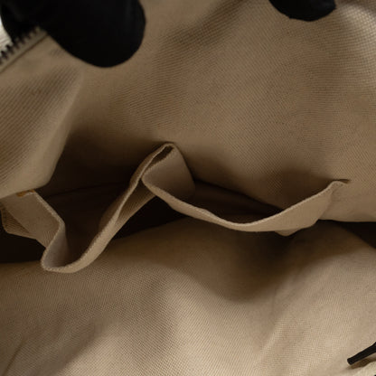 Twill Top Handle Bag White Pebbled Leather