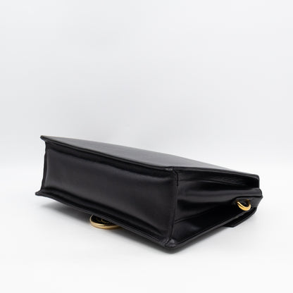 GG Ring Shoulder Bag Black Leather