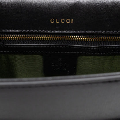 GG Ring Shoulder Bag Black Leather