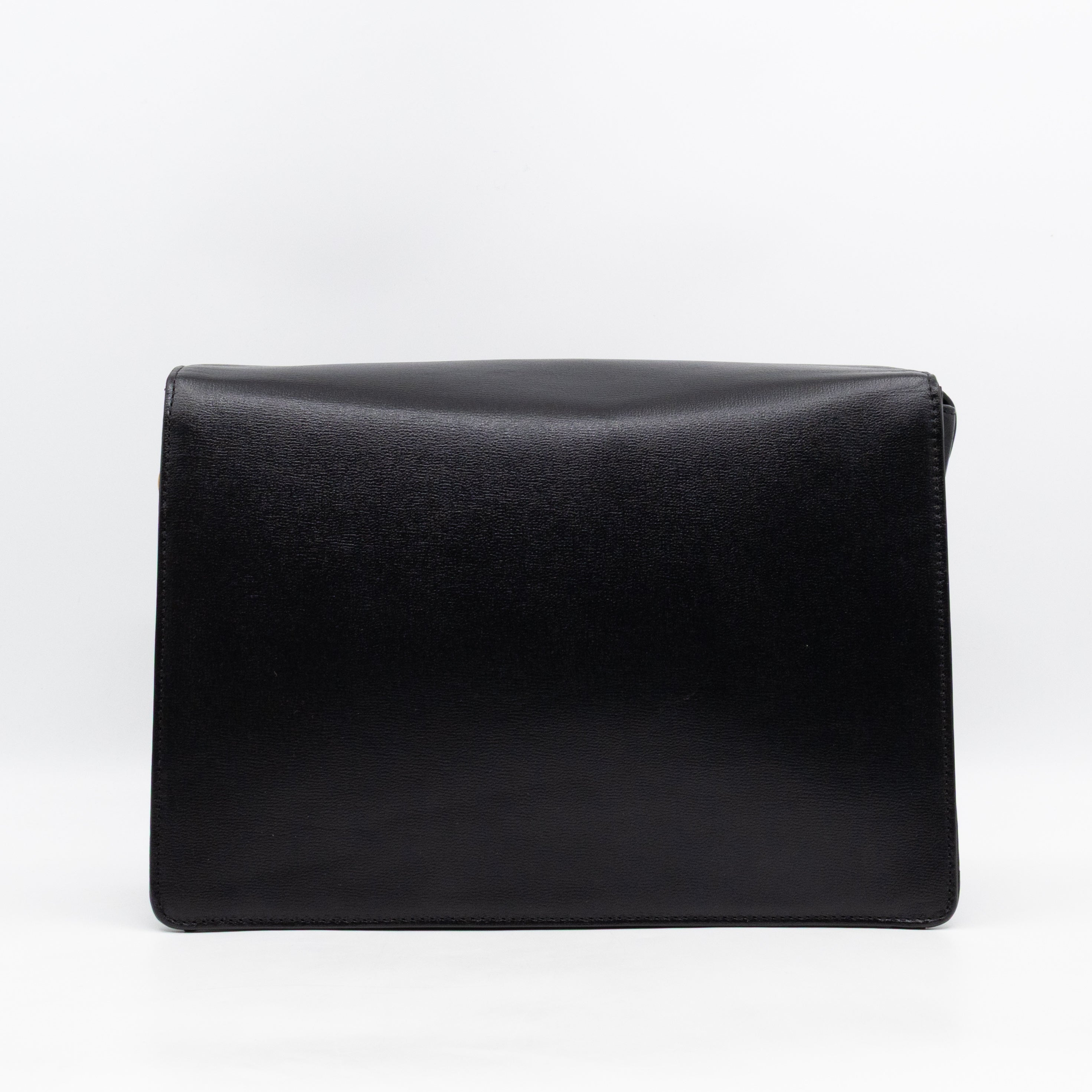 GG Ring Shoulder Bag Black Leather