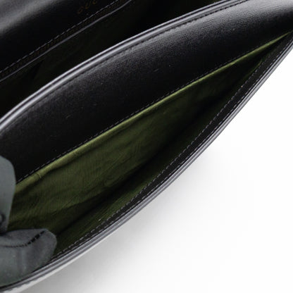 GG Ring Shoulder Bag Black Leather