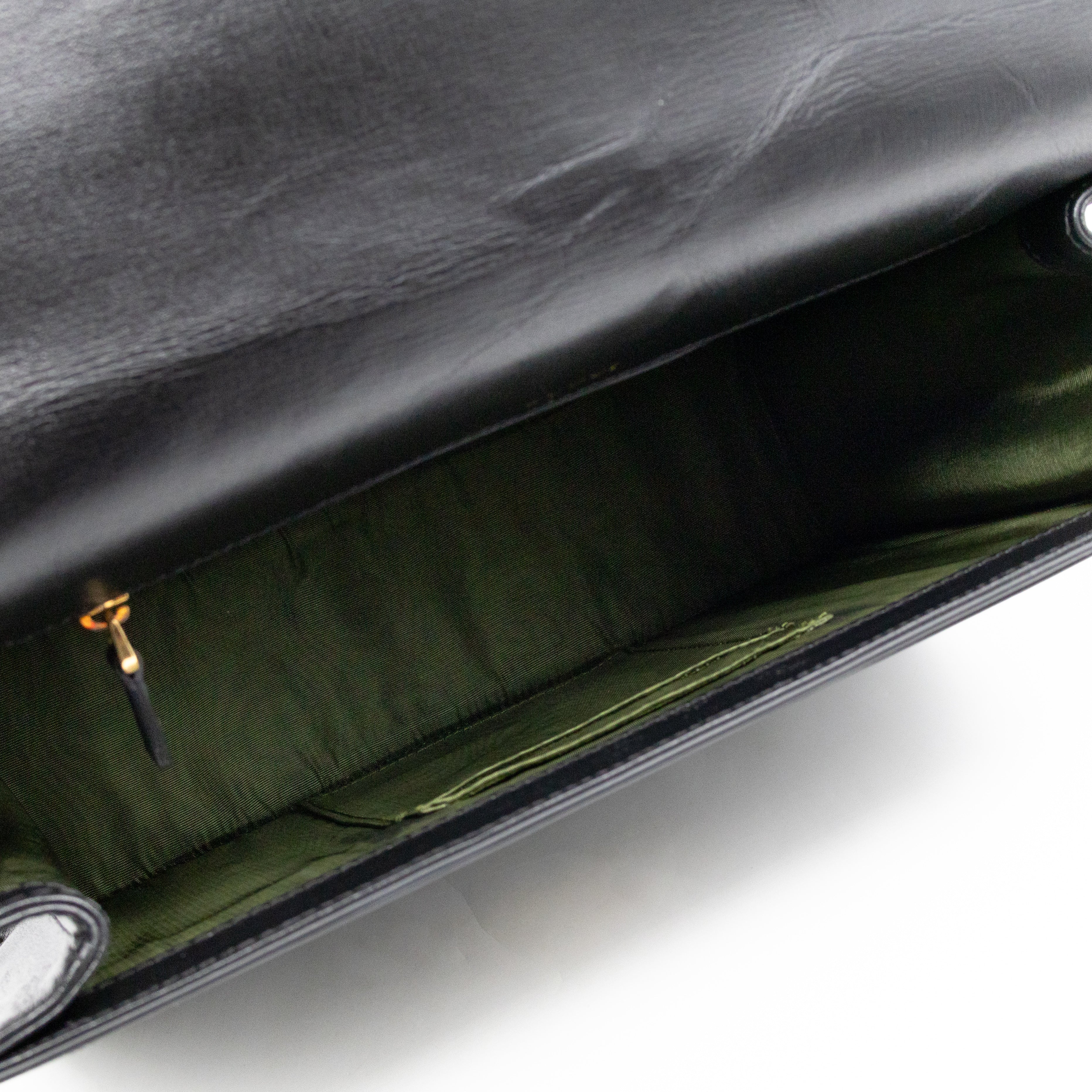 GG Ring Shoulder Bag Black Leather