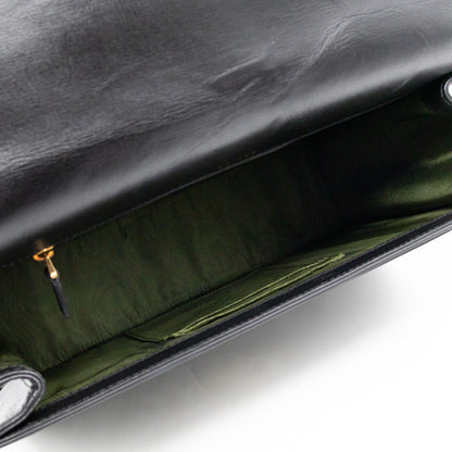 GG Ring Shoulder Bag Black Leather