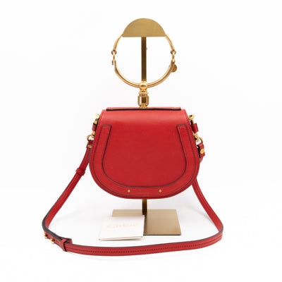 Small Nile Bracelet Bag Red Leather