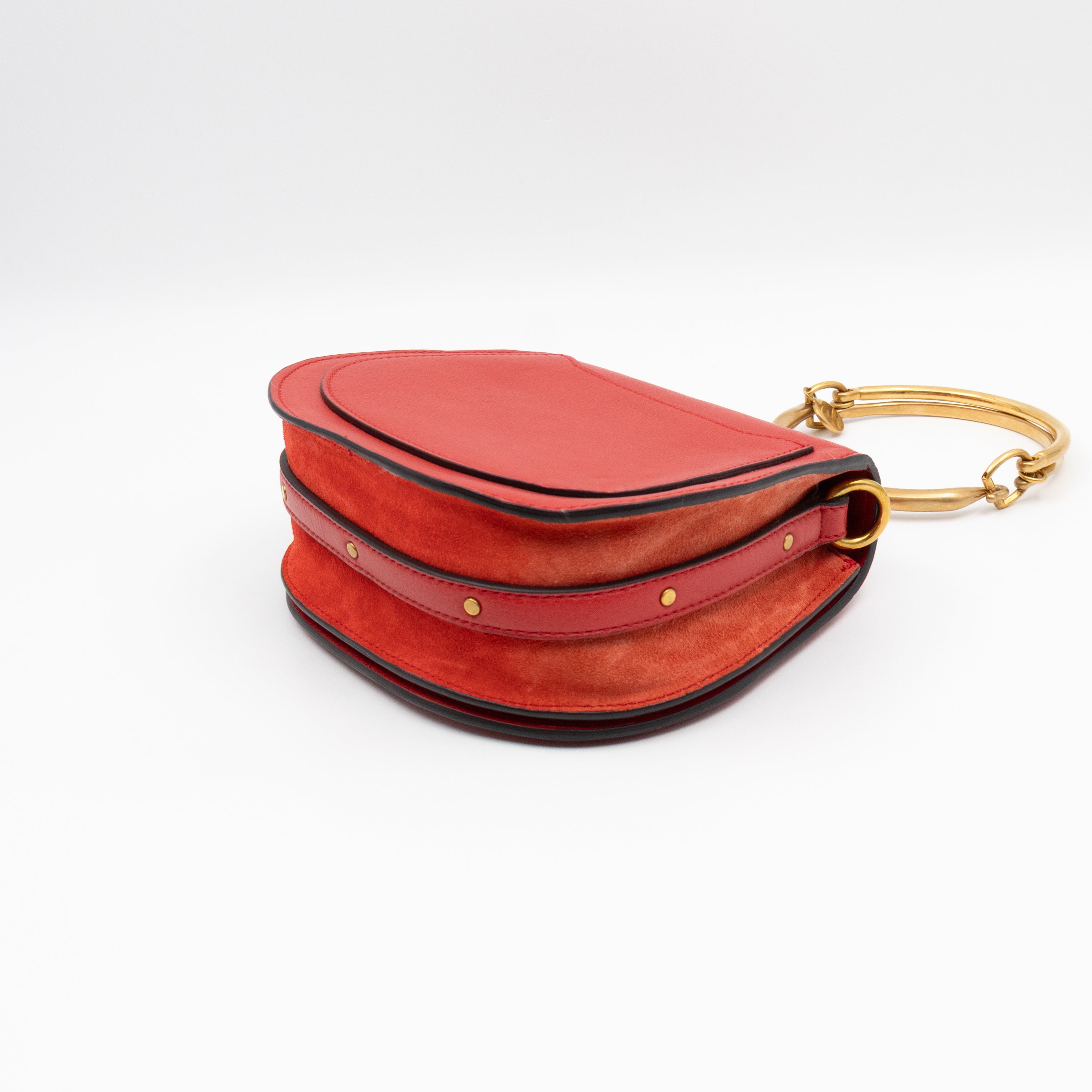 Small Nile Bracelet Bag Red Leather