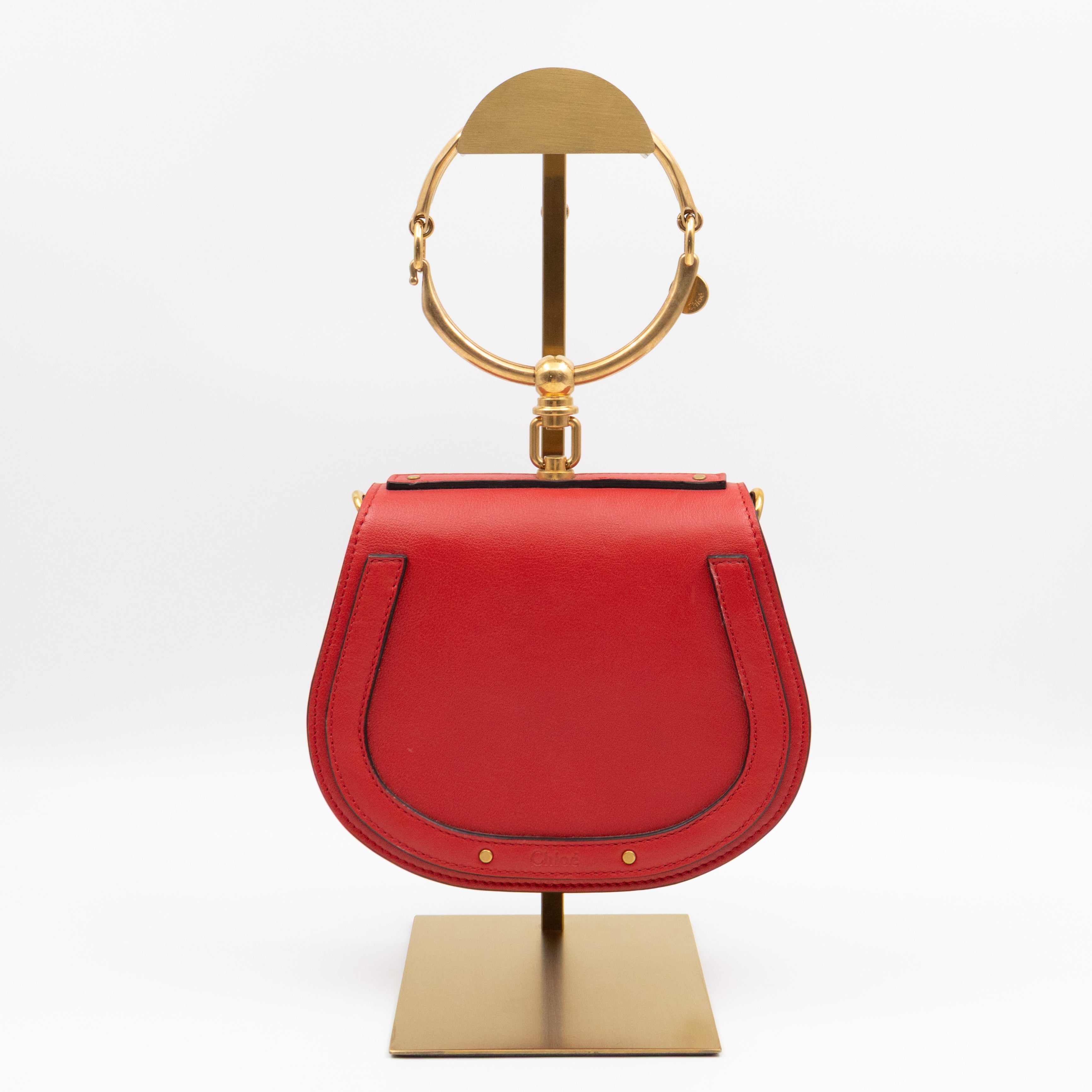 Small Nile Bracelet Bag Red Leather