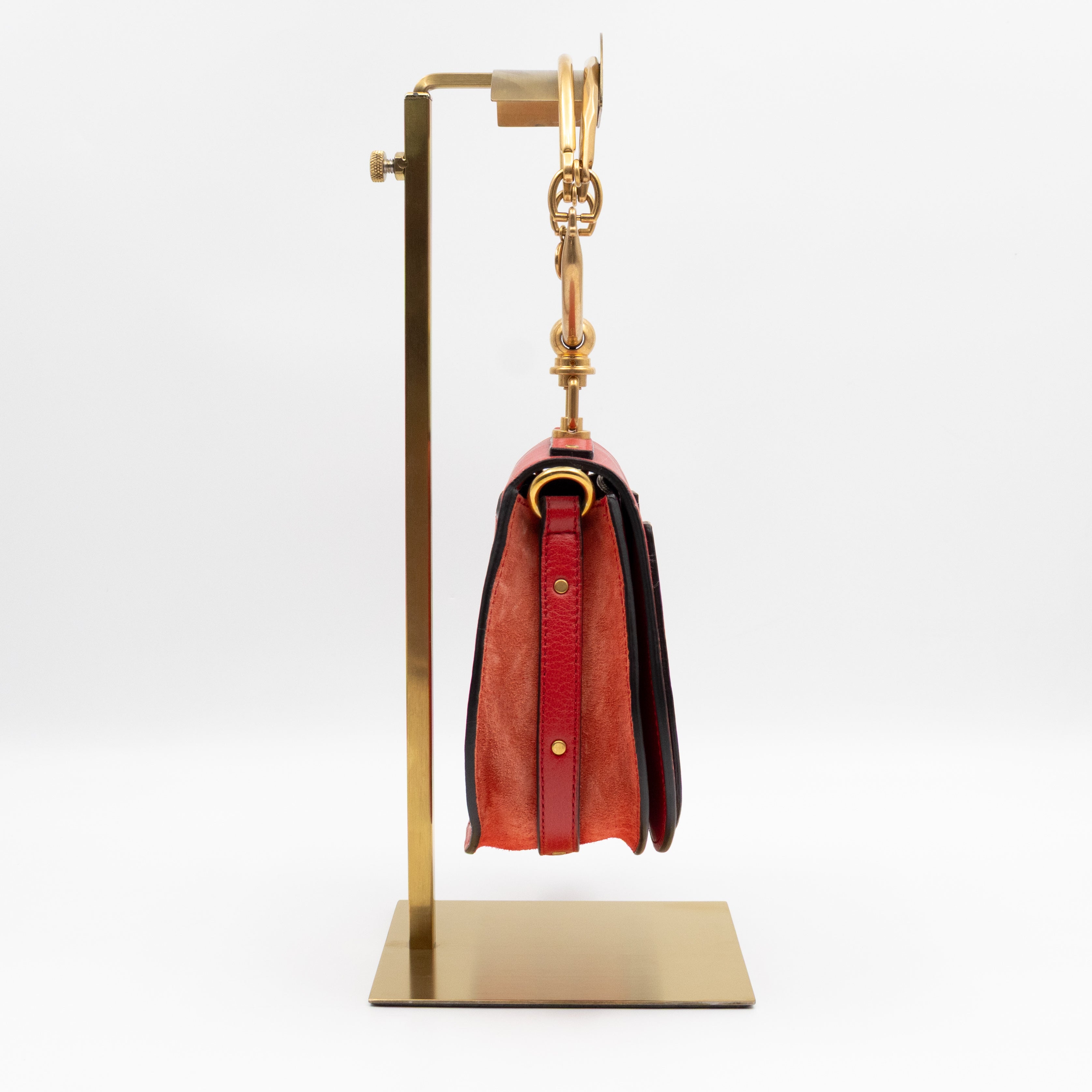 Small Nile Bracelet Bag Red Leather