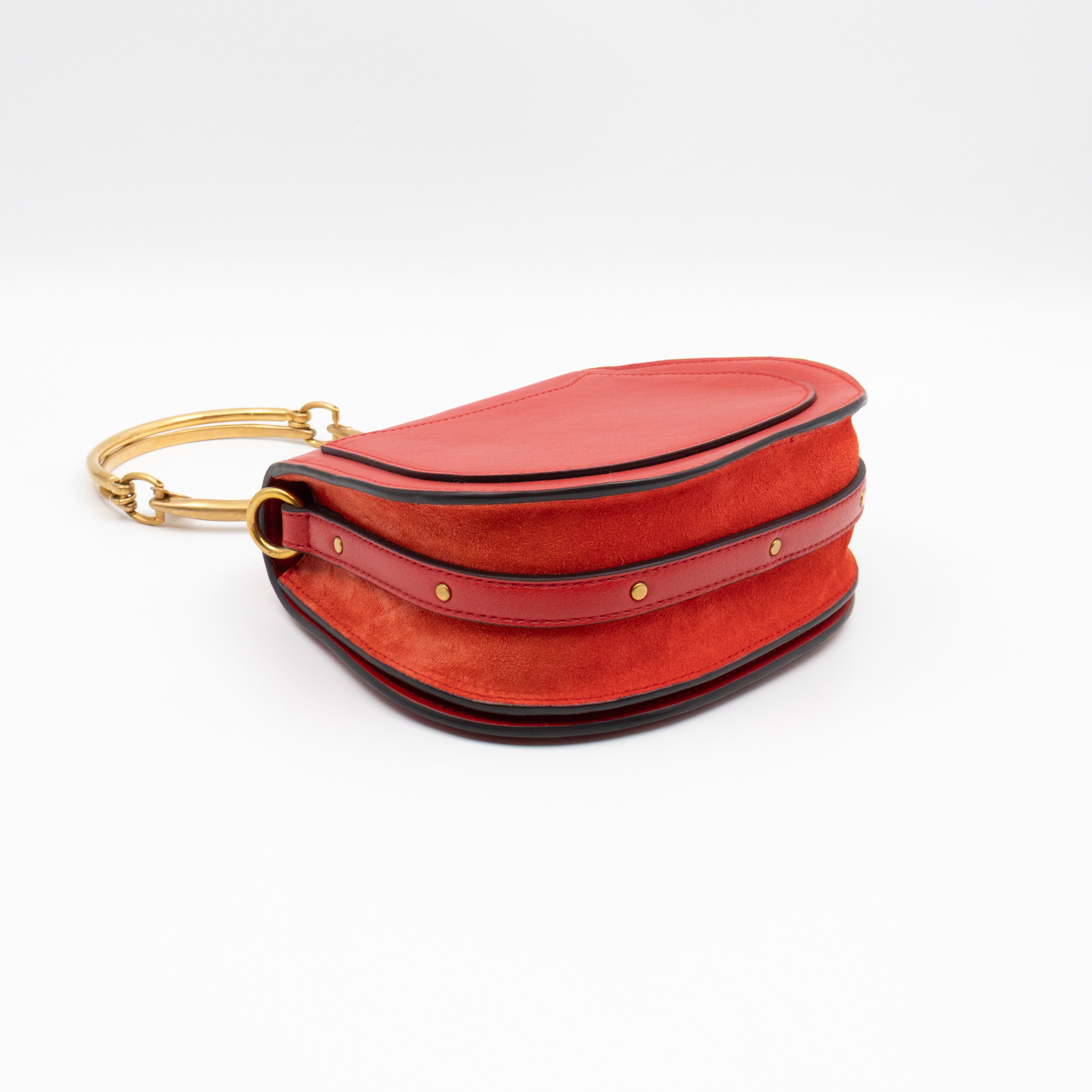 Small Nile Bracelet Bag Red Leather