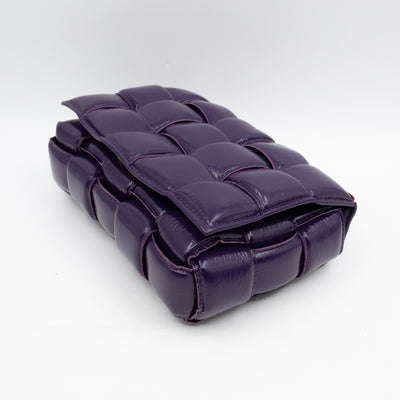 Classic Padded Cassette Purple Intrecciato Patent Leather