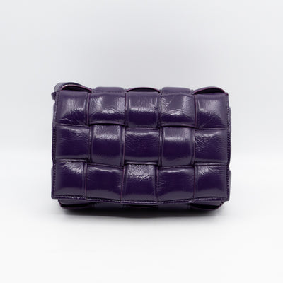 Classic Padded Cassette Purple Intrecciato Patent Leather