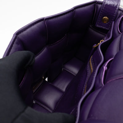 Classic Padded Cassette Purple Intrecciato Patent Leather