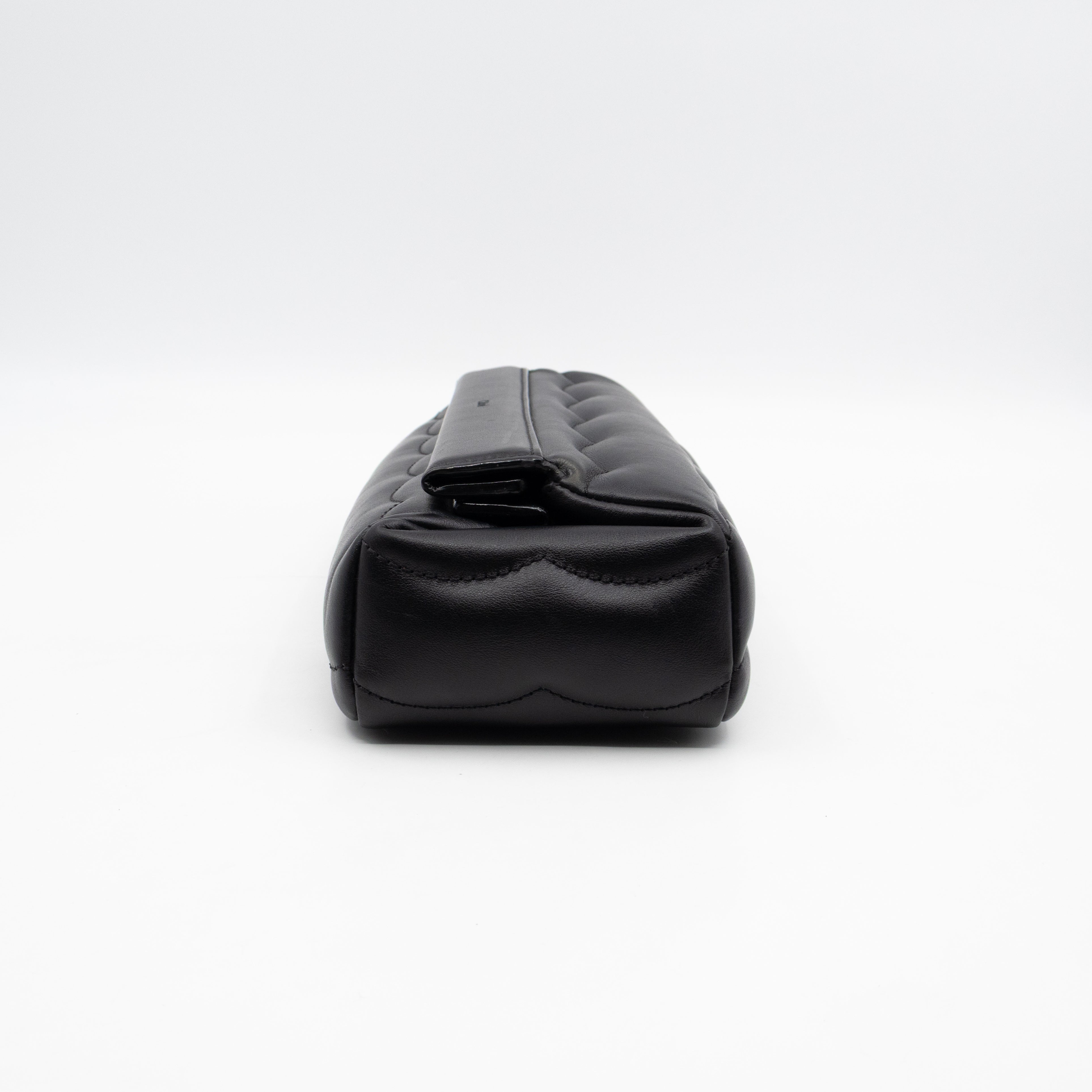 Juana Clutch Black Lamskin Leather Light Gold