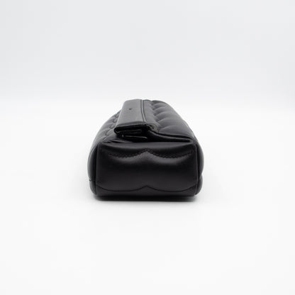 Juana Clutch Black Lamskin Leather Light Gold