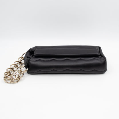 Juana Clutch Black Lamskin Leather Light Gold