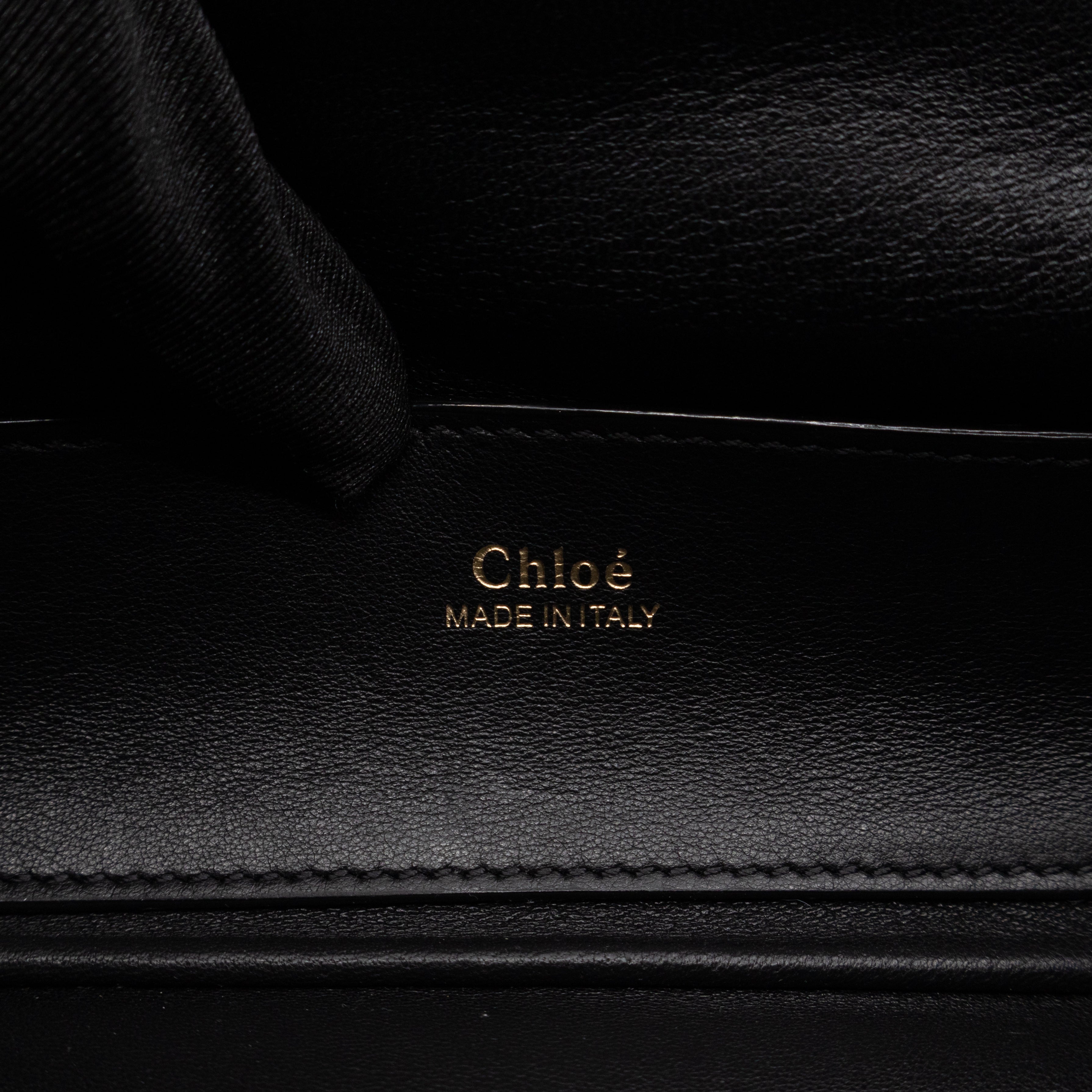 Juana Clutch Black Lamskin Leather Light Gold