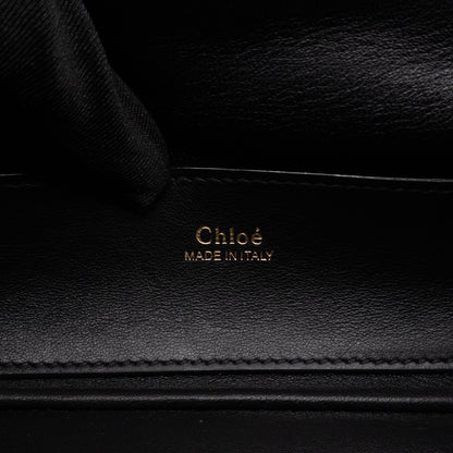 Juana Clutch Black Lamskin Leather Light Gold