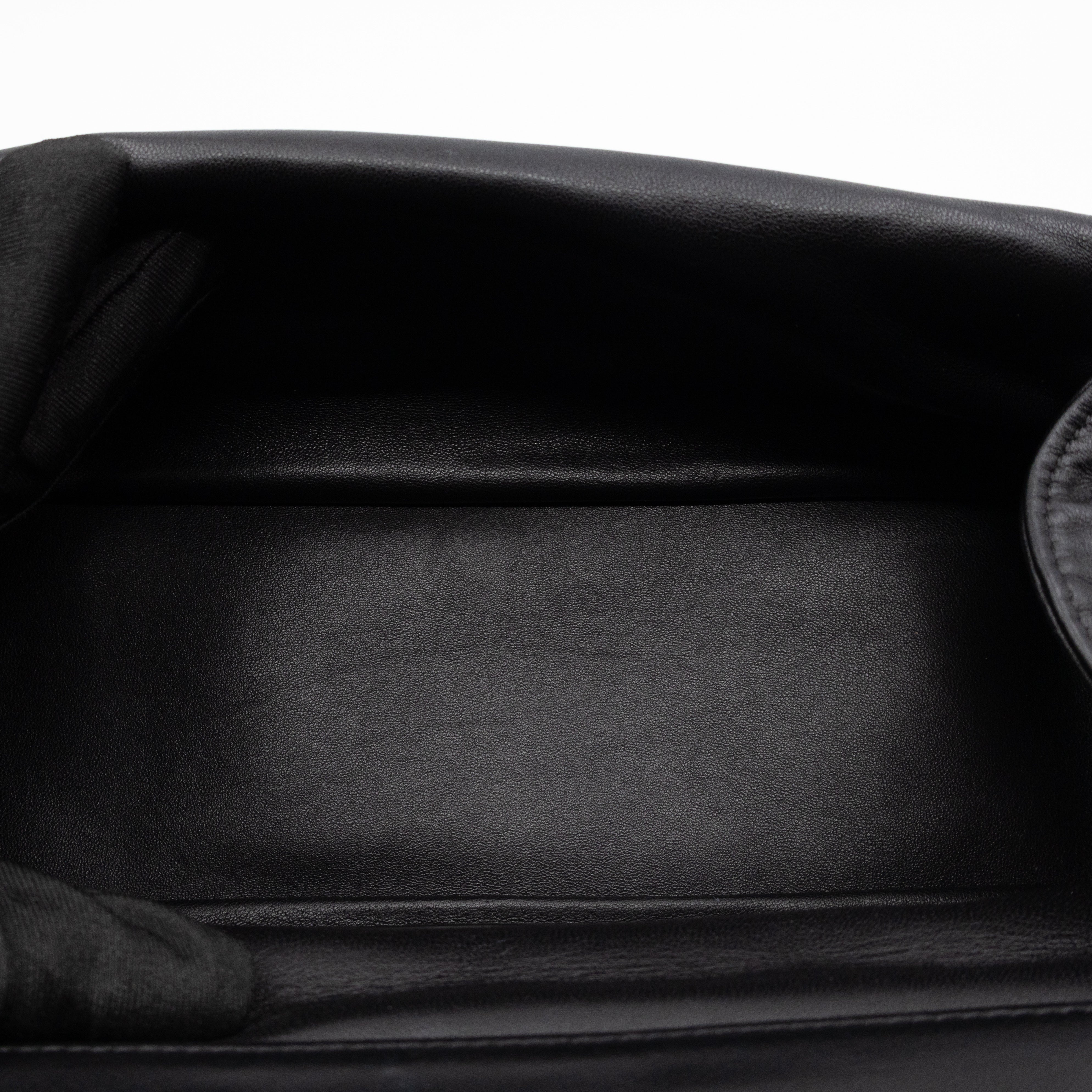 Juana Clutch Black Lamskin Leather Light Gold