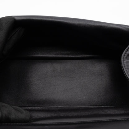 Juana Clutch Black Lamskin Leather Light Gold