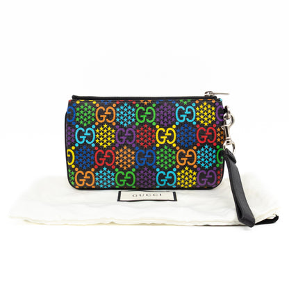 GG Wristlet Zip Pouch GG Psychedelic Canvas