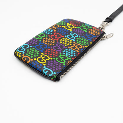 GG Wristlet Zip Pouch GG Psychedelic Canvas