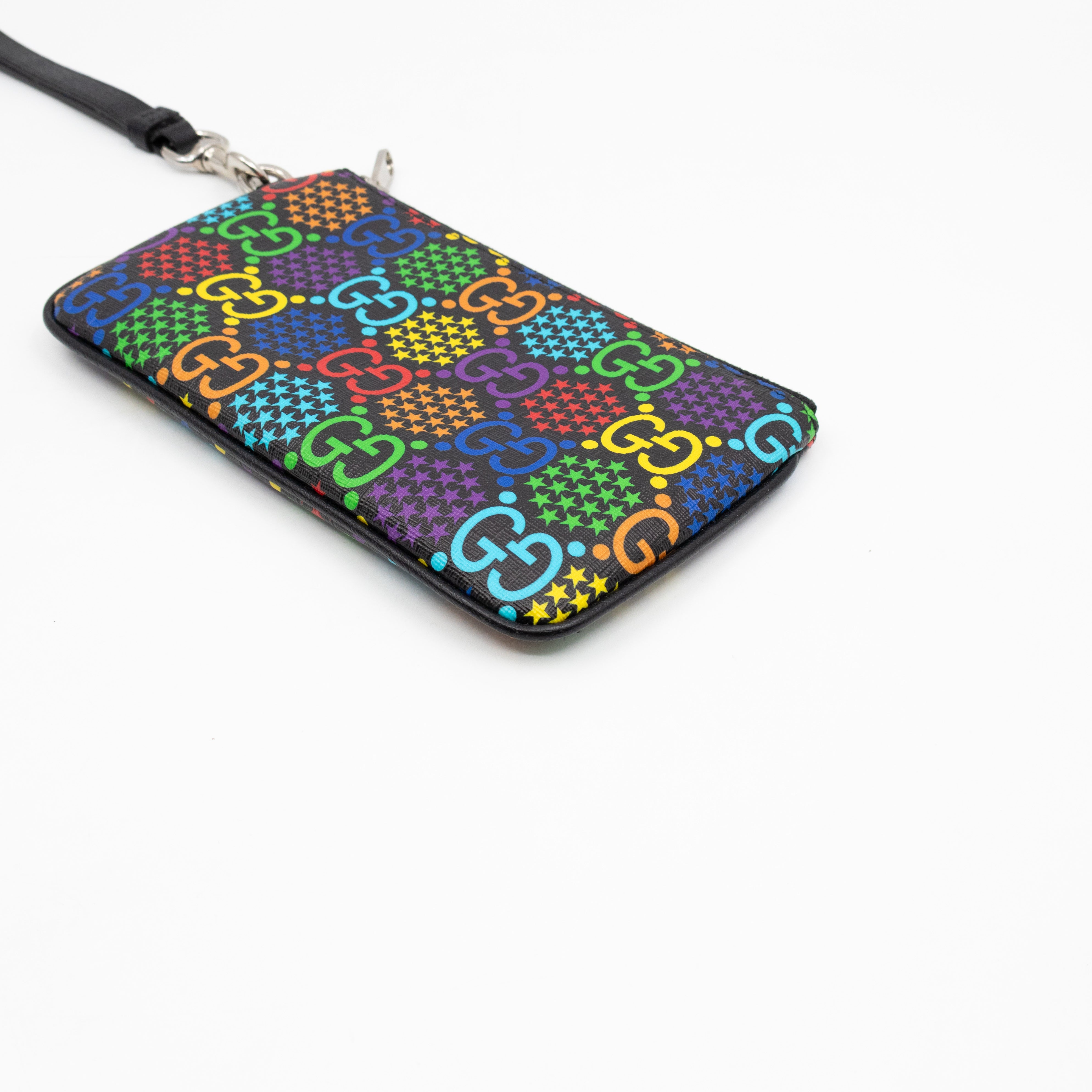 GG Wristlet Zip Pouch GG Psychedelic Canvas