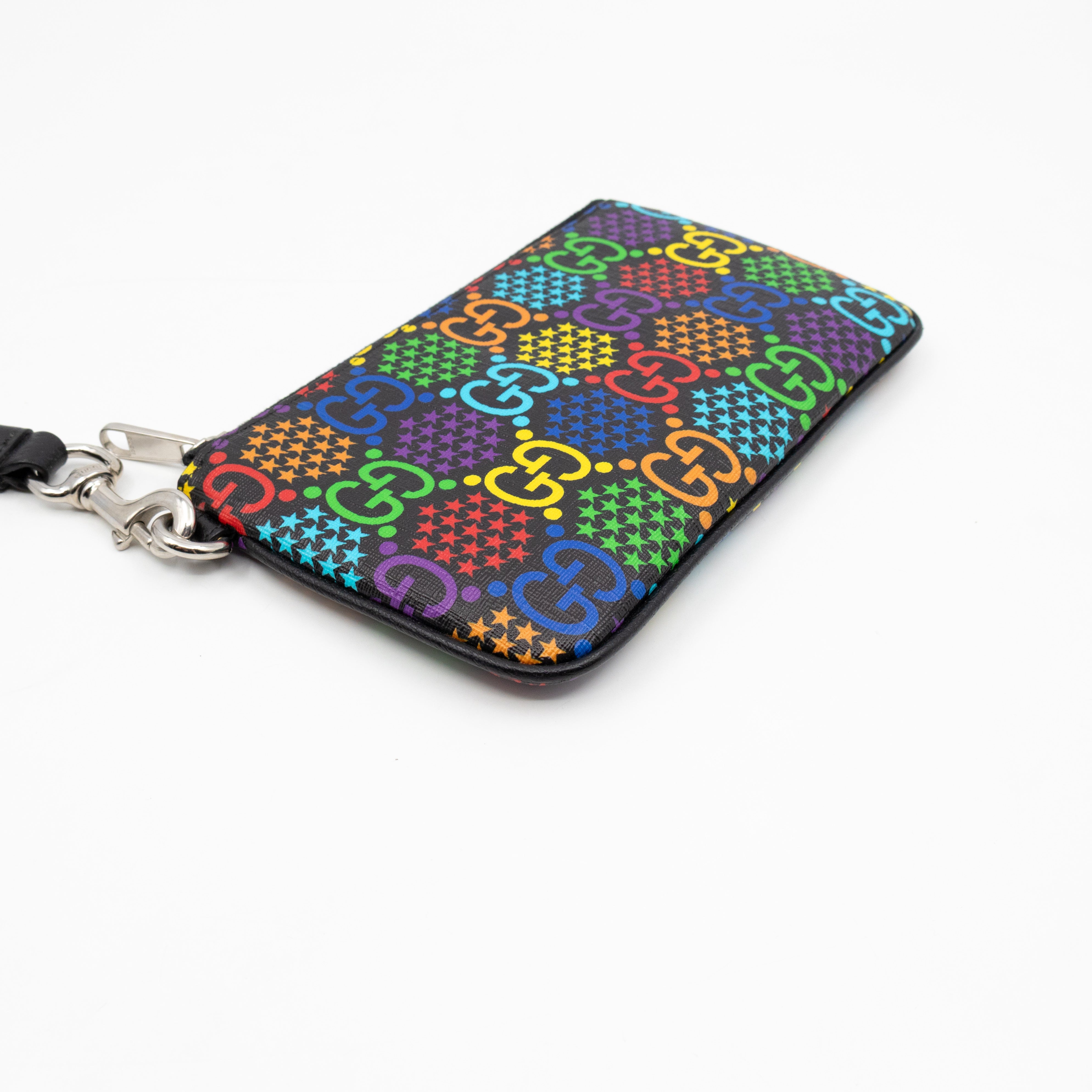 GG Wristlet Zip Pouch GG Psychedelic Canvas