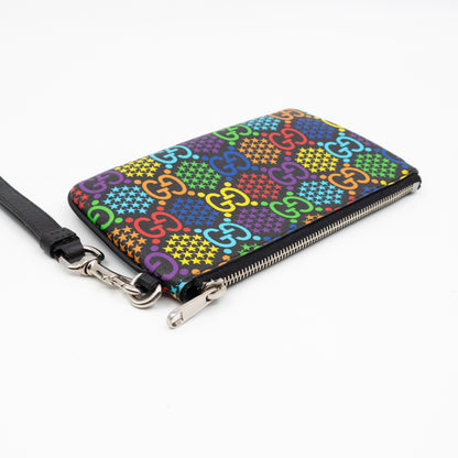 GG Wristlet Zip Pouch GG Psychedelic Canvas
