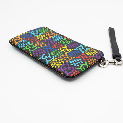 GG Wristlet Zip Pouch GG Psychedelic Canvas