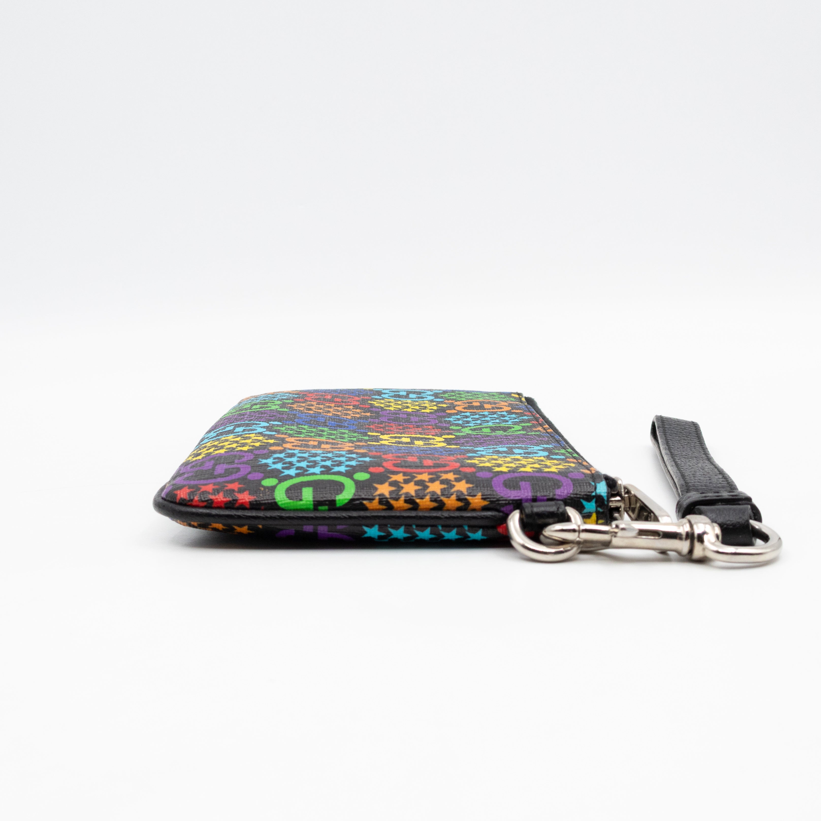 GG Wristlet Zip Pouch GG Psychedelic Canvas
