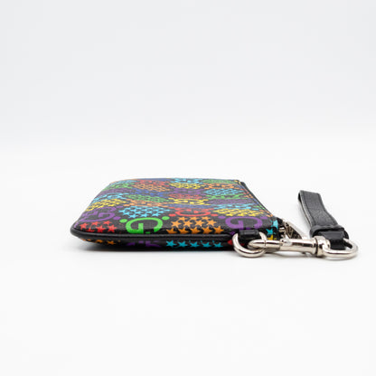 GG Wristlet Zip Pouch GG Psychedelic Canvas