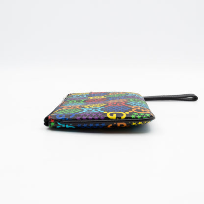 GG Wristlet Zip Pouch GG Psychedelic Canvas