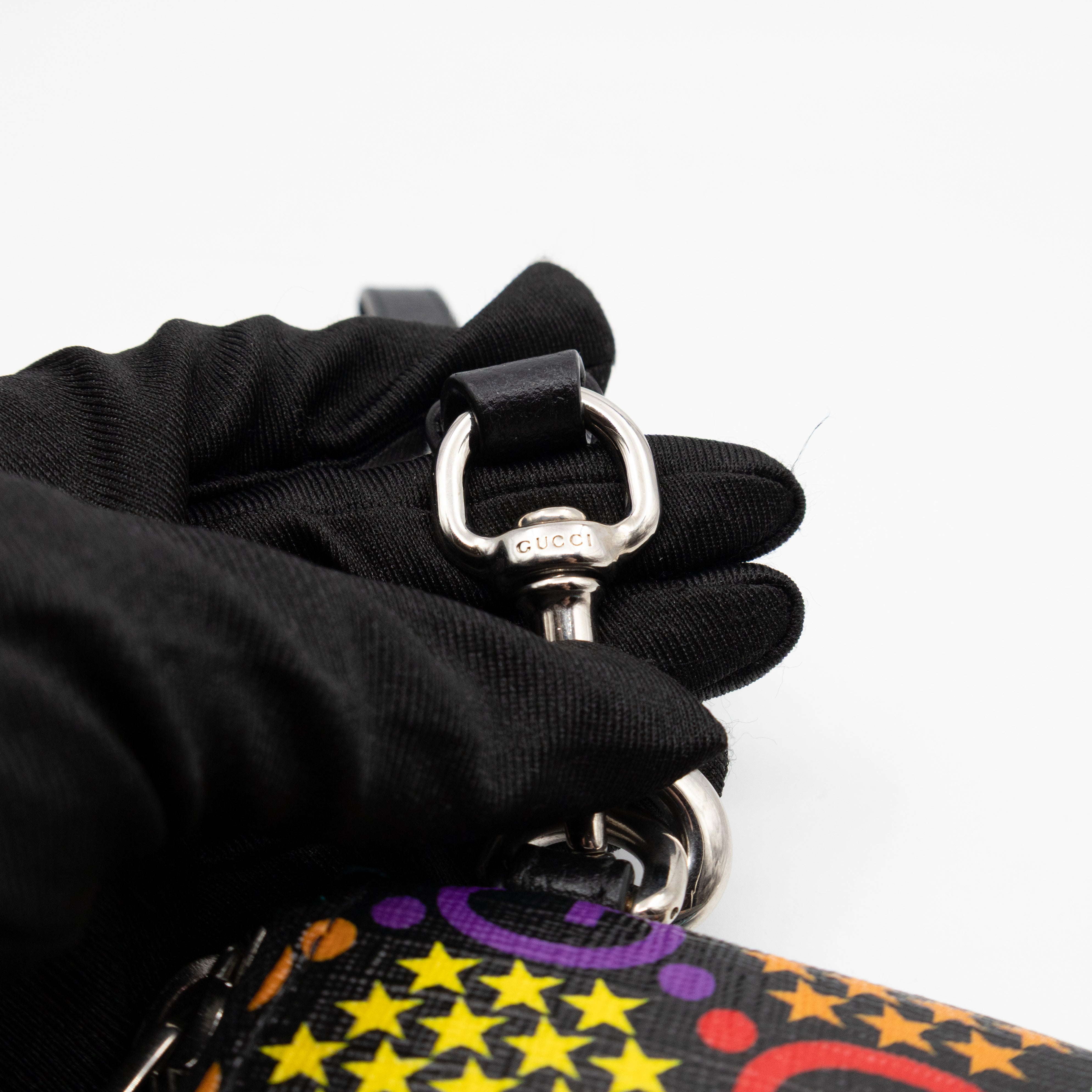 GG Wristlet Zip Pouch GG Psychedelic Canvas