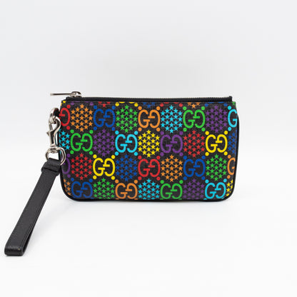 GG Wristlet Zip Pouch GG Psychedelic Canvas