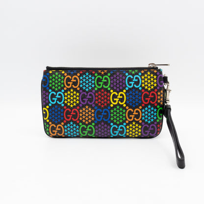 GG Wristlet Zip Pouch GG Psychedelic Canvas
