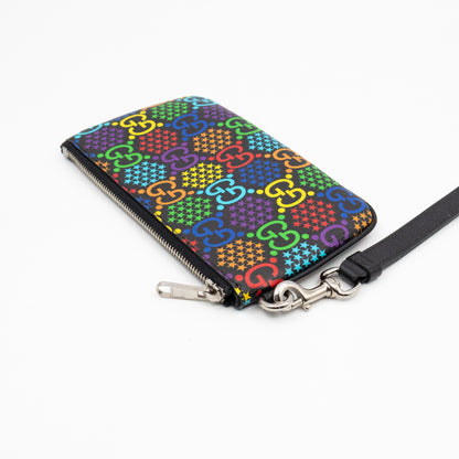 GG Wristlet Zip Pouch GG Psychedelic Canvas