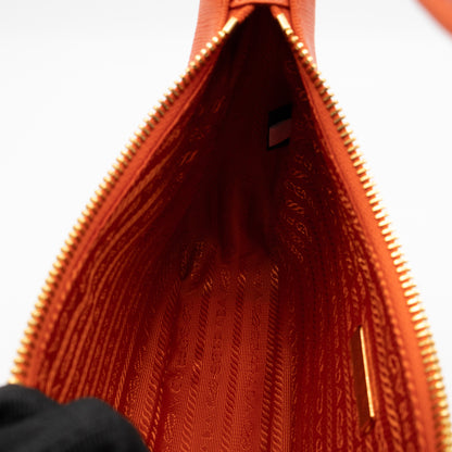 Mini Re-Edition Shoulder Bag Lux Arancio Saffiano Leather