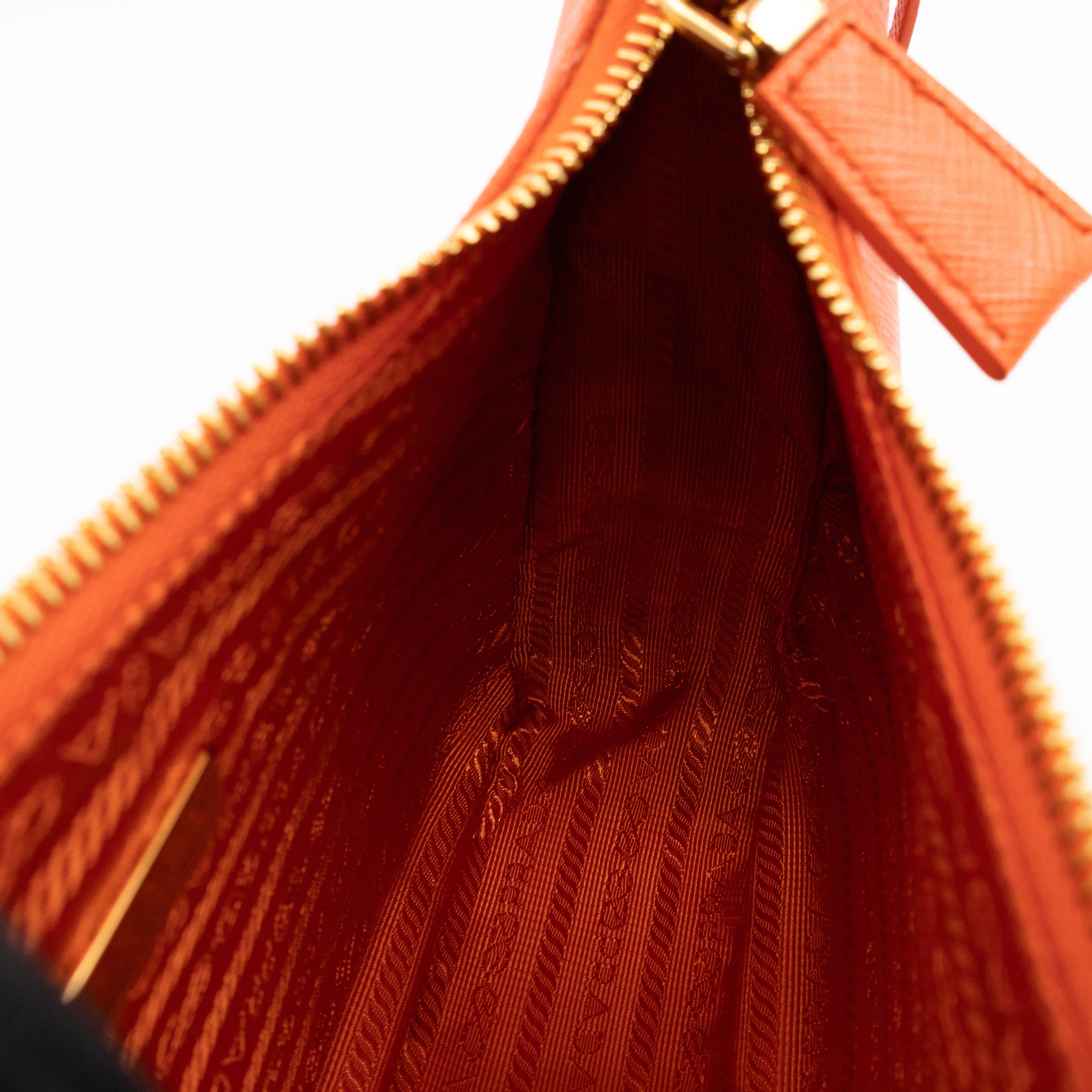 Mini Re-Edition Shoulder Bag Lux Arancio Saffiano Leather