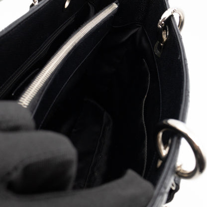 GST Grand Shopping Tote Black Caviar Silver