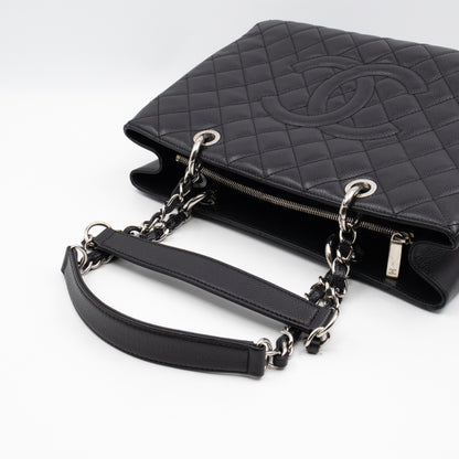 GST Grand Shopping Tote Black Caviar Silver