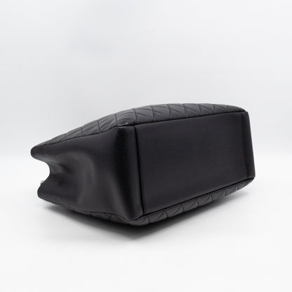 GST Grand Shopping Tote Black Caviar Silver