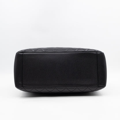 GST Grand Shopping Tote Black Caviar Silver