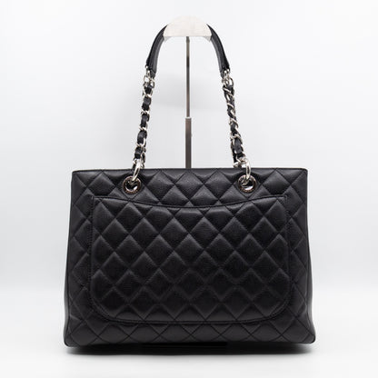 GST Grand Shopping Tote Black Caviar Silver
