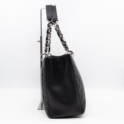 GST Grand Shopping Tote Black Caviar Silver