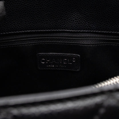 GST Grand Shopping Tote Black Caviar Silver